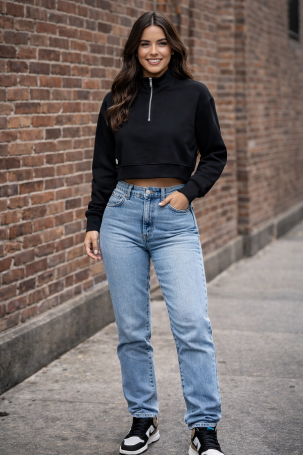 Premium HA 1/4 Zip Crop