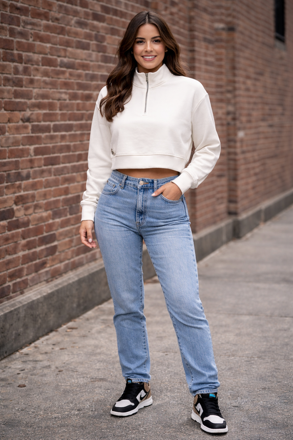Premium HA 1/4 Zip Crop
