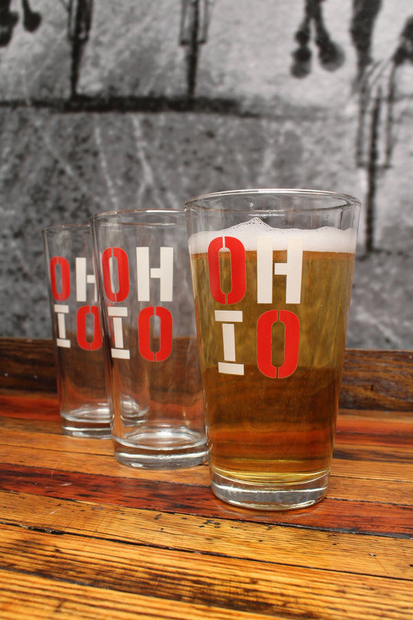 Stacked OHIO Pint Glass