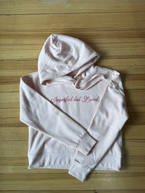 Imprfct But Loved  - Script Crop Hoodie