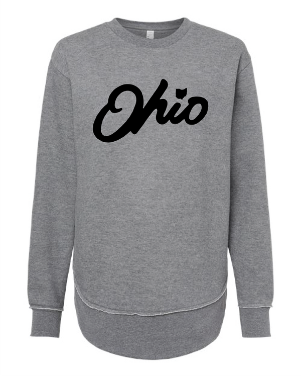 Classic Ohio Script Women's Droptail Crewneck