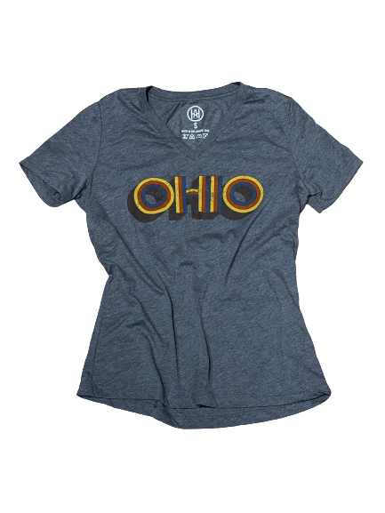 Retro OHIO Womens Relaxed V-Neck