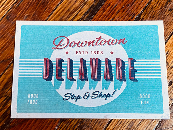 Downtown Delaware Postcard